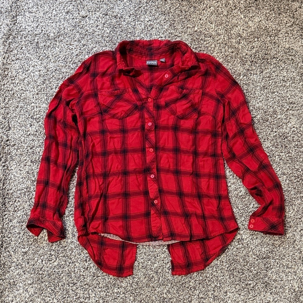Red and Black Plaid Blouse - Picture 1 of 5